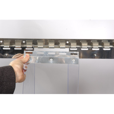 2mm thick x 300mm wide PVC Strip Curtain Set with Hanging rail