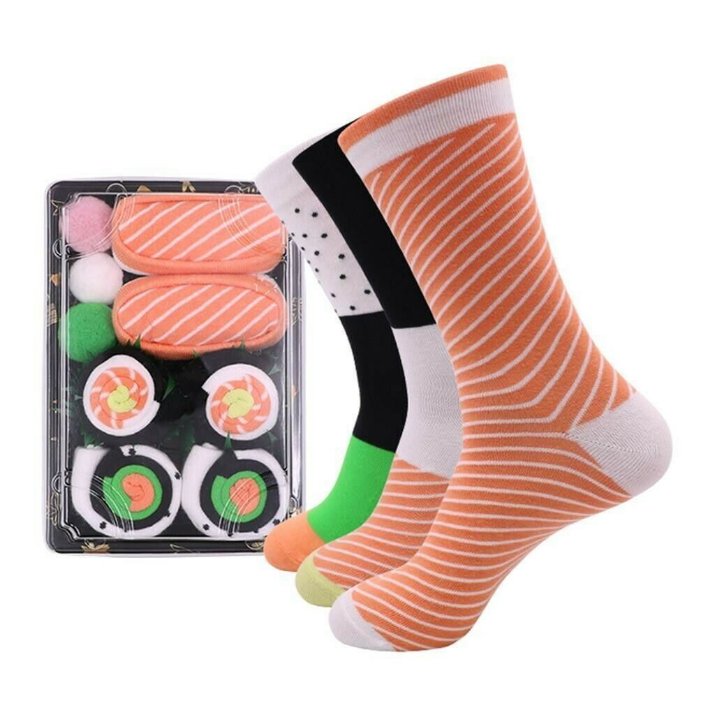 Unique Cotton Socks, Funky Sushi Shape Harajuku for Box Package Lover Unisex